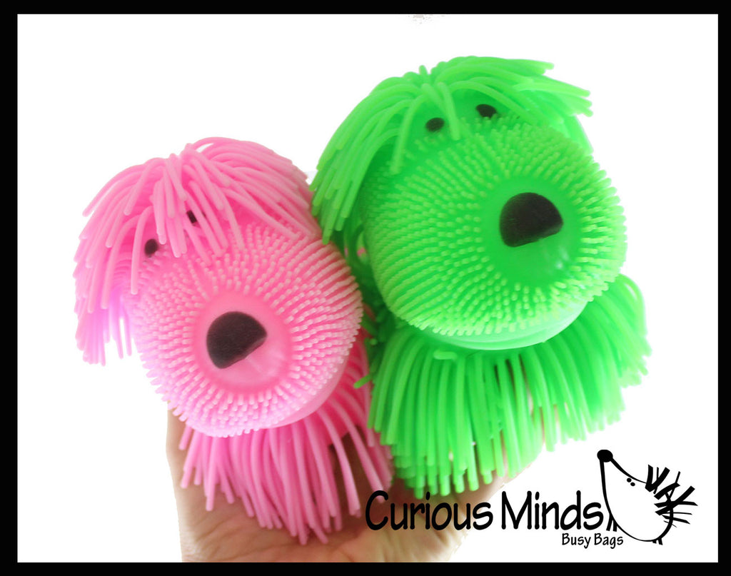 Shaggy Mop Dog 6" Puffer Ball - Sensory Therapy Fidget Stress Balls - OT Autism SPD