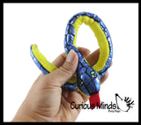 Plush Snake 15" with Shiny Foil Metallic Look -  Stuffed Sensory Fidget Toy - Carnival Prize Party Favors