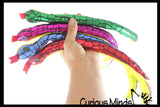 Plush Snake 15" with Shiny Foil Metallic Look -  Stuffed Sensory Fidget Toy - Carnival Prize Party Favors