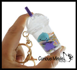 Smoothie Clip with Animal on a Wave - Floating Surfing Figurine on Moving Water - Sensory, Stress, Fidget Toy Bag Decoration