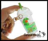 Smoothie Clip with Animal on a Wave - Floating Surfing Figurine on Moving Water - Sensory, Stress, Fidget Toy Bag Decoration