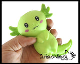 NEW - Axolotl Laying- Soft Creamy Doh Filled Squeeze Stress Balls  -  Sensory, Stress, Fidget Toy Super Soft