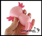 NEW - Axolotl Laying- Soft Creamy Doh Filled Squeeze Stress Balls  -  Sensory, Stress, Fidget Toy Super Soft