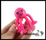 Suction Cup Octopus Fidget - Water Bath Toy - Window - Plane Car Stick and Pull Fidget