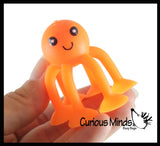 Suction Cup Octopus Fidget - Water Bath Toy - Window - Plane Car Stick and Pull Fidget