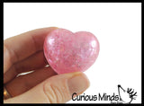 NEW - Small 1.5" Heart Sugar Ball - Thick Glue/Gel Syrup Molasses Stretch Ball - Ultra Squishy and Moldable Slow Rise Relaxing Sensory Fidget Stress Toy Valentines Day Love