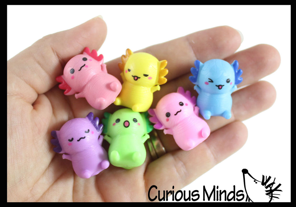 Colorful Tiny Axolotls Figurines - Mini Toys - Small Novelty Prize Toy - Party Favors - Gift