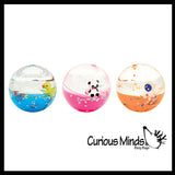 Animals Surfing on a Wave Ball - Moving Water with Floating Figurine -  Visual Tsunami Sensory, Stress, Fidget Toy