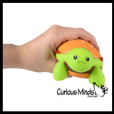 NEW - Turtle Burger Squishy Squeeze Stress Ball Soft Doh Filling - Like Shaving Cream - Sensory, Fidget Toy