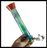 NEW - Double Glitter Filled Liquid Dripping Stick Timer Drip Down and Float Up - Calm Down Jar - Soothing and Calming Motion - Liquid Timer Sensory Office Desk Toy - Visual Stimulation