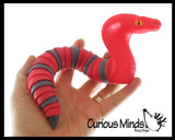 Set of 2 Large Articulated Snakes - Snake and Cobra -  Wiggle Fidget Jointed Moving Creature Toy - Unique