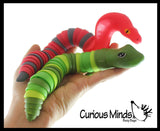 Set of 2 Large Articulated Snakes - Snake and Cobra -  Wiggle Fidget Jointed Moving Creature Toy - Unique