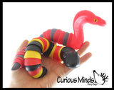 Set of 2 Large Articulated Snakes - Snake and Cobra -  Wiggle Fidget Jointed Moving Creature Toy - Unique