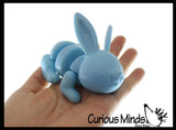 Set of 2 Different Wiggle Bunny Laying Rabbit Fidget - Wiggle Articulated Jointed Moving Creature Toy - Unique Easter