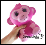 JUMBO Pink Monkey Squishy Slow Rise Foam Pet Animal Toy -  Scented Sensory, Stress, Fidget Toy