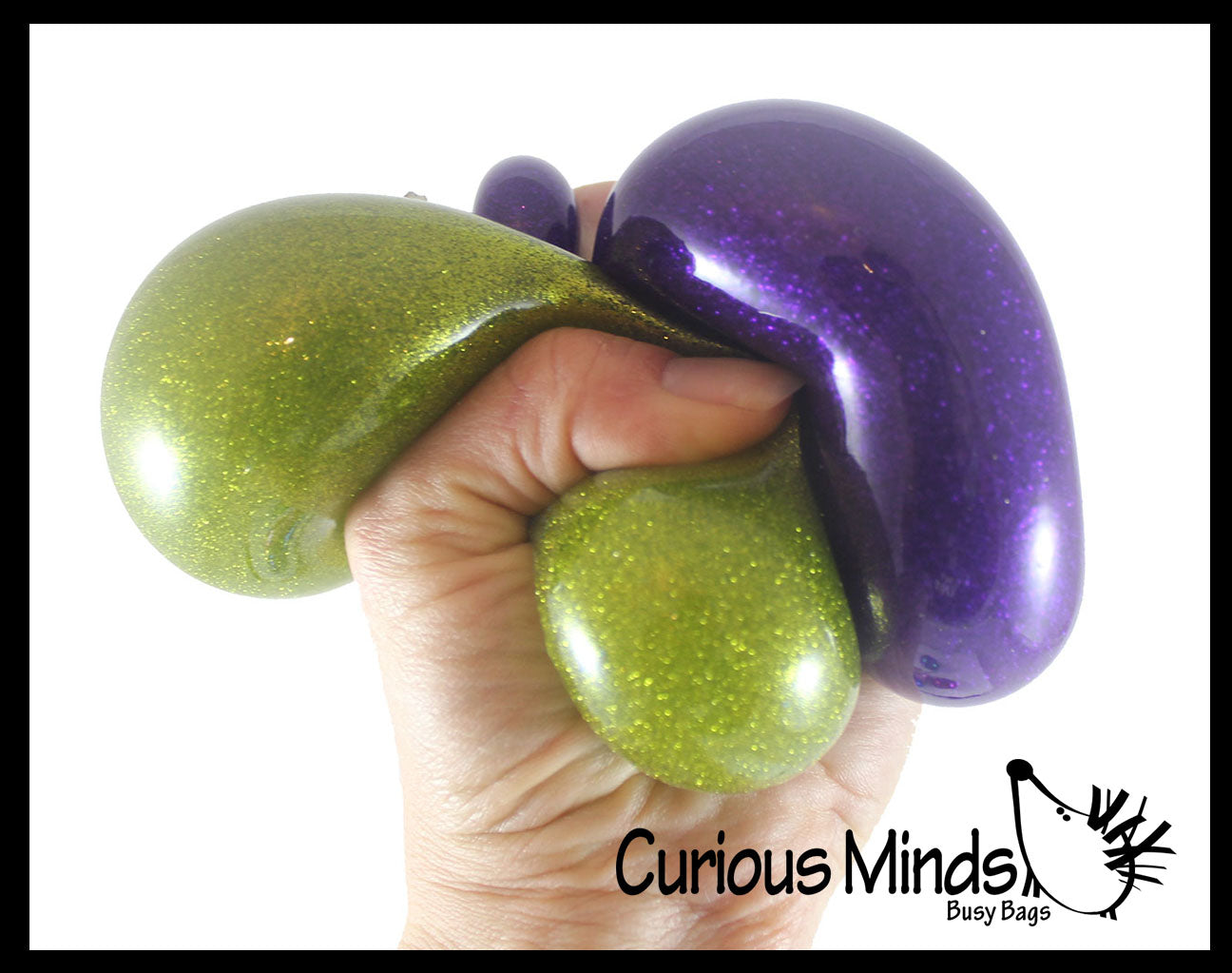 Metallic Glitter Thick Gel-Filled Squeeze Stress Balls - Sensory, Stre