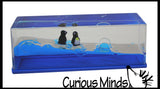 LAST CHANCE - LIMITED STOCK  - Penguins on a Wave - Moving Water -  Sensory, Stress, Fidget Toy