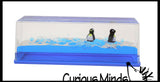 LAST CHANCE - LIMITED STOCK  - Penguins on a Wave - Moving Water -  Sensory, Stress, Fidget Toy