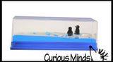 LAST CHANCE - LIMITED STOCK  - Penguins on a Wave - Moving Water -  Sensory, Stress, Fidget Toy