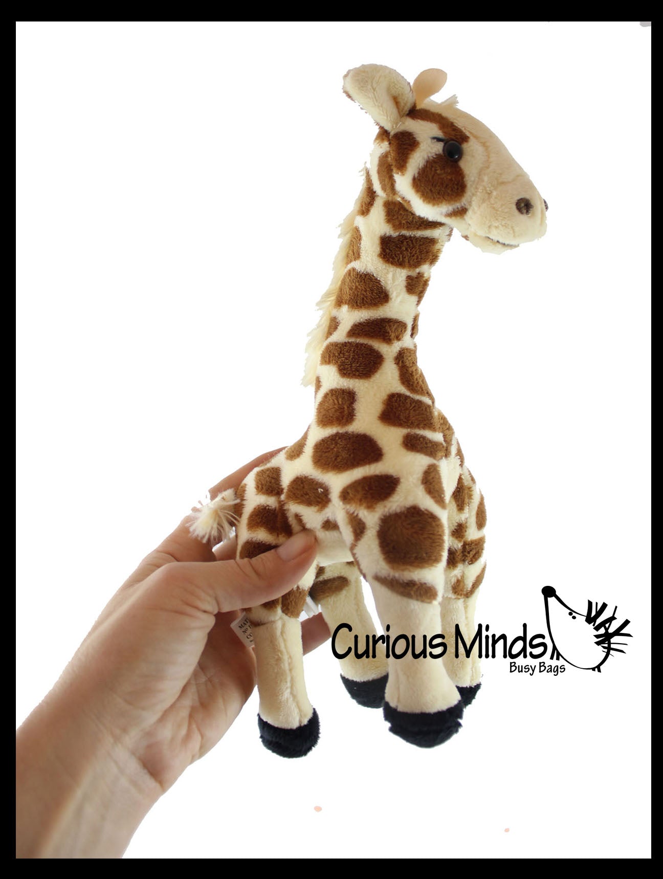 Curious Minds Busy Bags Lindos animales de peluche de jirafa pequeña,  adorable juguete de peluche pequeño, peluche de animal suave
