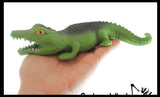 2 Stretchy Sand Animals - Shark and Alligator - Moldable Sensory, Stress, Squeeze Fidget Toy ADHD Special Needs Soothing Croc