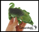 2 Stretchy Sand Animals - Shark and Alligator - Moldable Sensory, Stress, Squeeze Fidget Toy ADHD Special Needs Soothing Croc