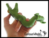 2 Stretchy Sand Animals - Shark and Alligator - Moldable Sensory, Stress, Squeeze Fidget Toy ADHD Special Needs Soothing Croc