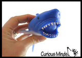 2 Stretchy Sand Animals - Shark and Alligator - Moldable Sensory, Stress, Squeeze Fidget Toy ADHD Special Needs Soothing Croc