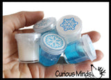 Set of 96 Snowflake Slime and Bubbles -  White & Blue Snowflake Winter Slimes - Party Favors (8 Dozen)