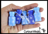 Set of 96 Snowflake Slime and Bubbles -  White & Blue Snowflake Winter Slimes - Party Favors (8 Dozen)