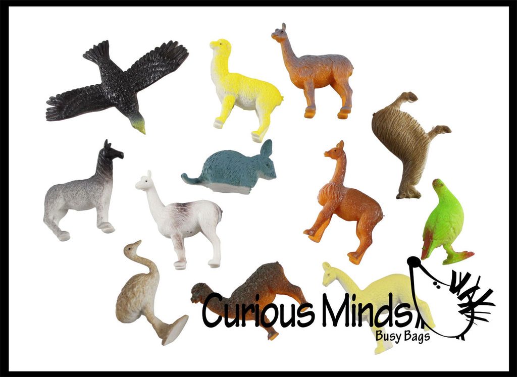 Miniature South American Animal Figurines Replicas