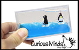 LAST CHANCE - LIMITED STOCK  - Penguins on a Wave - Moving Water -  Sensory, Stress, Fidget Toy