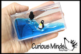 LAST CHANCE - LIMITED STOCK  - Penguins on a Wave - Moving Water -  Sensory, Stress, Fidget Toy